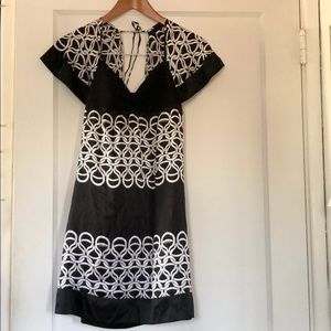 Bebe Black and White Silk Dress- Med